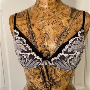 Natori Floral Lace Overlay Plunge Bra